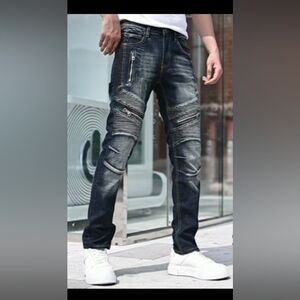 Jeans Men's Distressed Blue Jeans Size 34